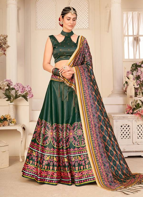 Kf Floral 3 New Exclusive Festive Wear Silk Printed Lehenga Collection